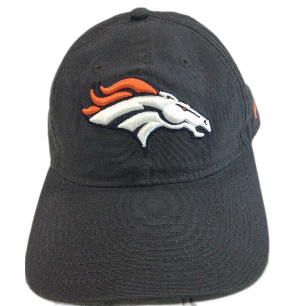 New Era Cap Hat Unisex Adjustable Strap Color Gray Denver Broncos Embroidered